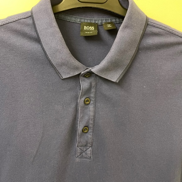 Hugo Boss Men's Blue Slim Fit 98% Cotton Short Sleeve Polo 100% Cotton Size M - Picture 2 of 11